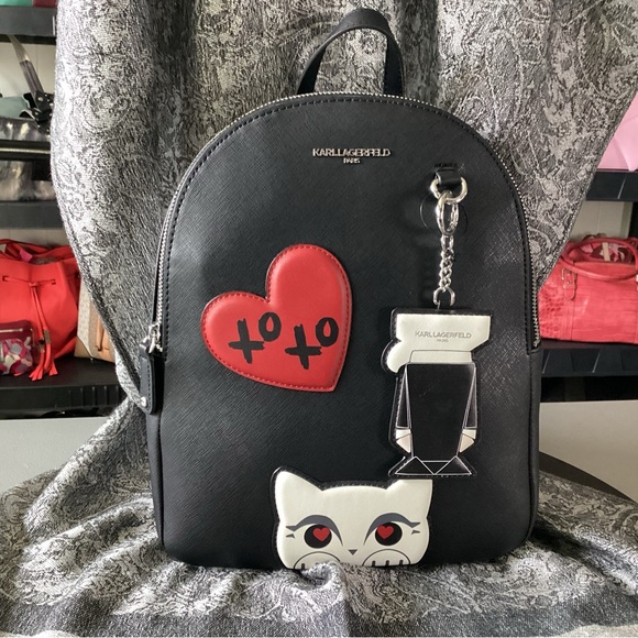 Karl Lagerfeld NWT Adele Patch backpack with a removable Karl keychain